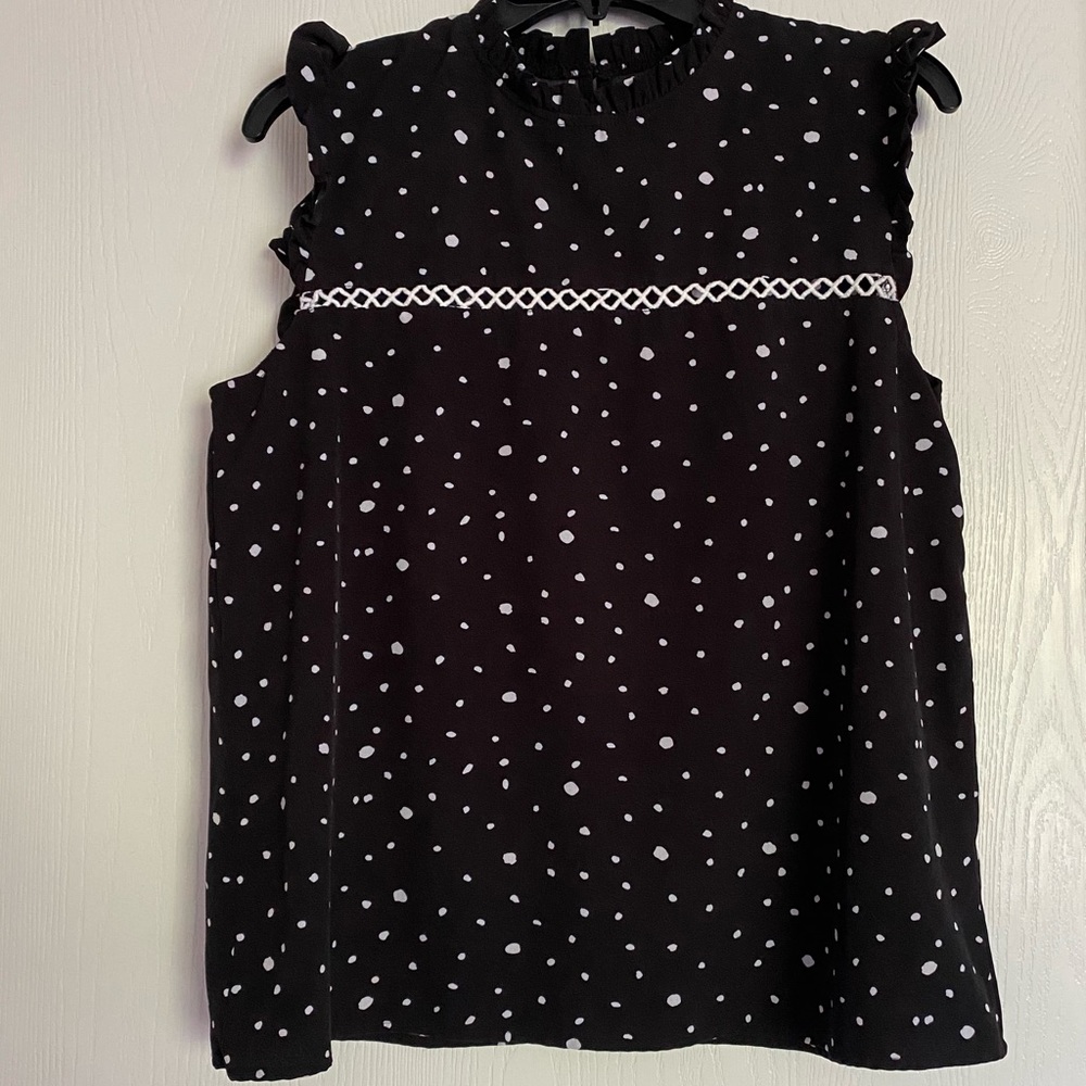 SHEIN Dalmatian Print Hollow Out Blouse